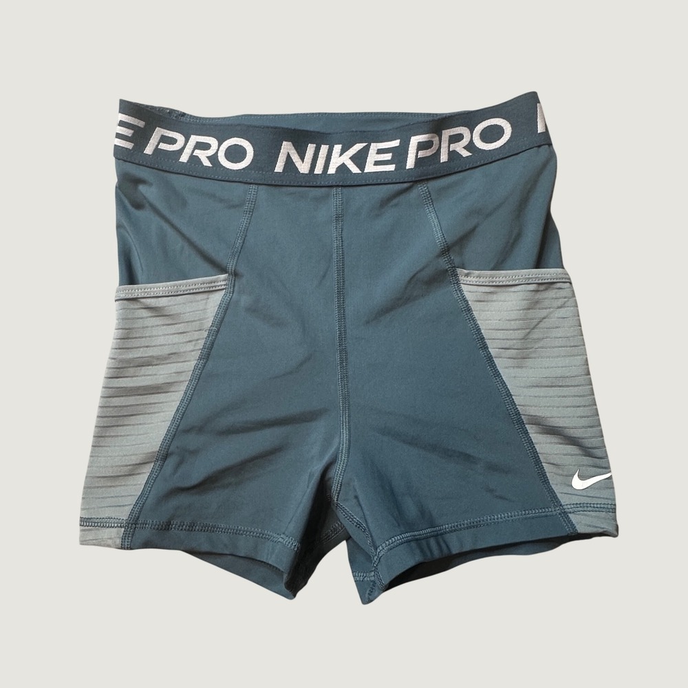 Nike Shorts Womens S Teal Pro Dri-FIT DM6938-058 Compression Athletic Pockets